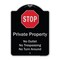 Signmission Designer Series-Private Property No Outlet No Trespassing Or Turn Around With, 24" H, BS-1824-9917 A-DES-BS-1824-9917 - alternate 1
